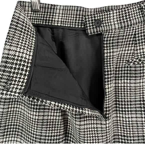 Talbots Vintage Pencil Skirt 10 Black Houndstooth Wool Academia Preppy Classic - Picture 5 of 13
